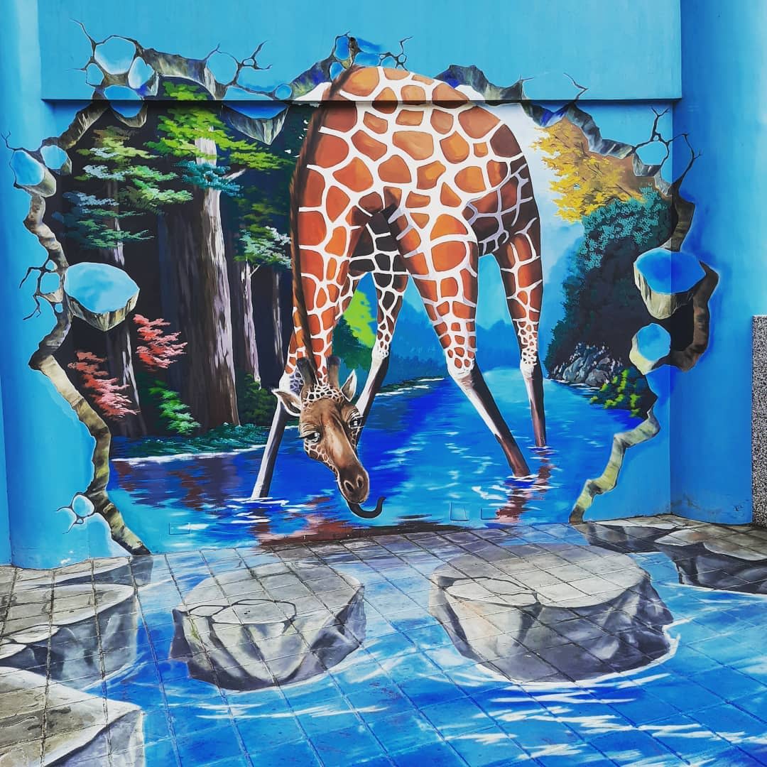 giraffe 3d art wall painting ideas 
