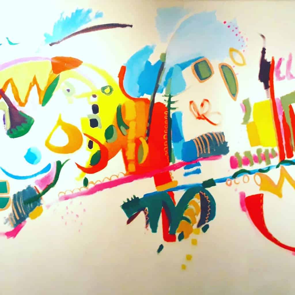 colorful abstract wall mural 