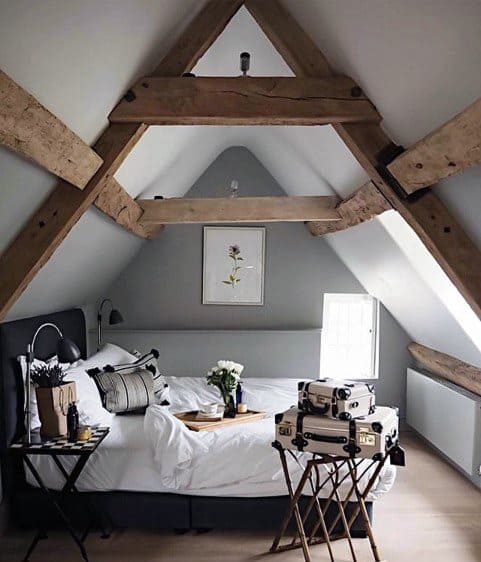 modern vintage attic bedroom