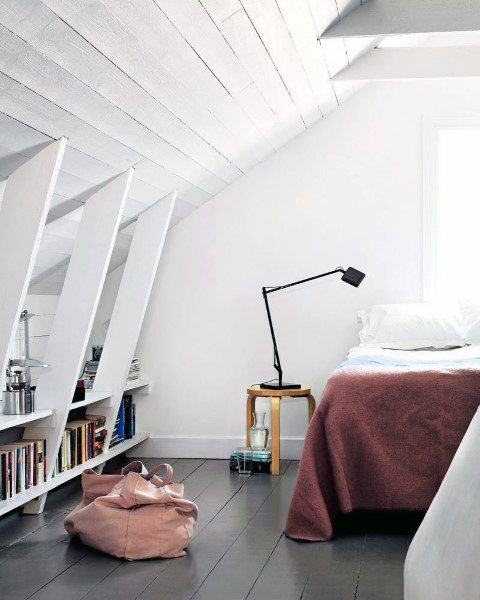 attic bedroom small book shelf