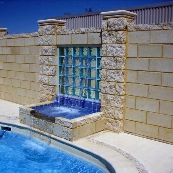 glass block water feature accent 