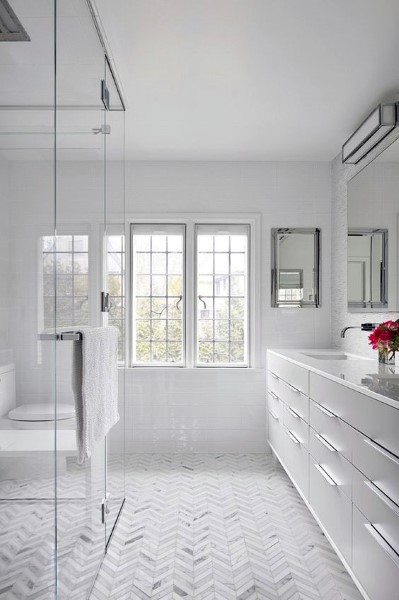 white bathroom tiles large shower