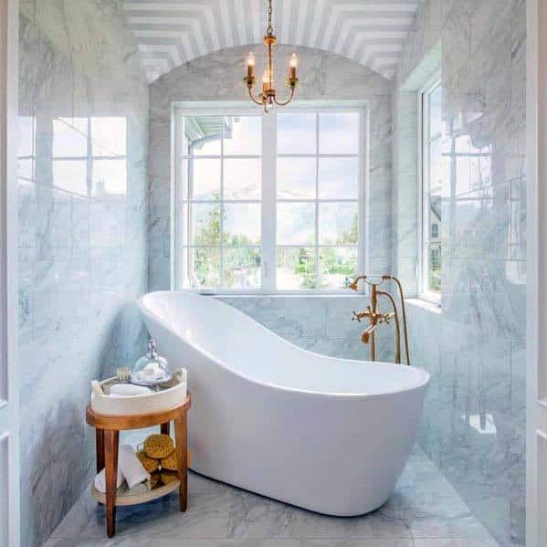 small marble bathroom freestanding tub
