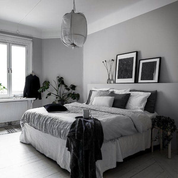 small monochrome master bedroom 