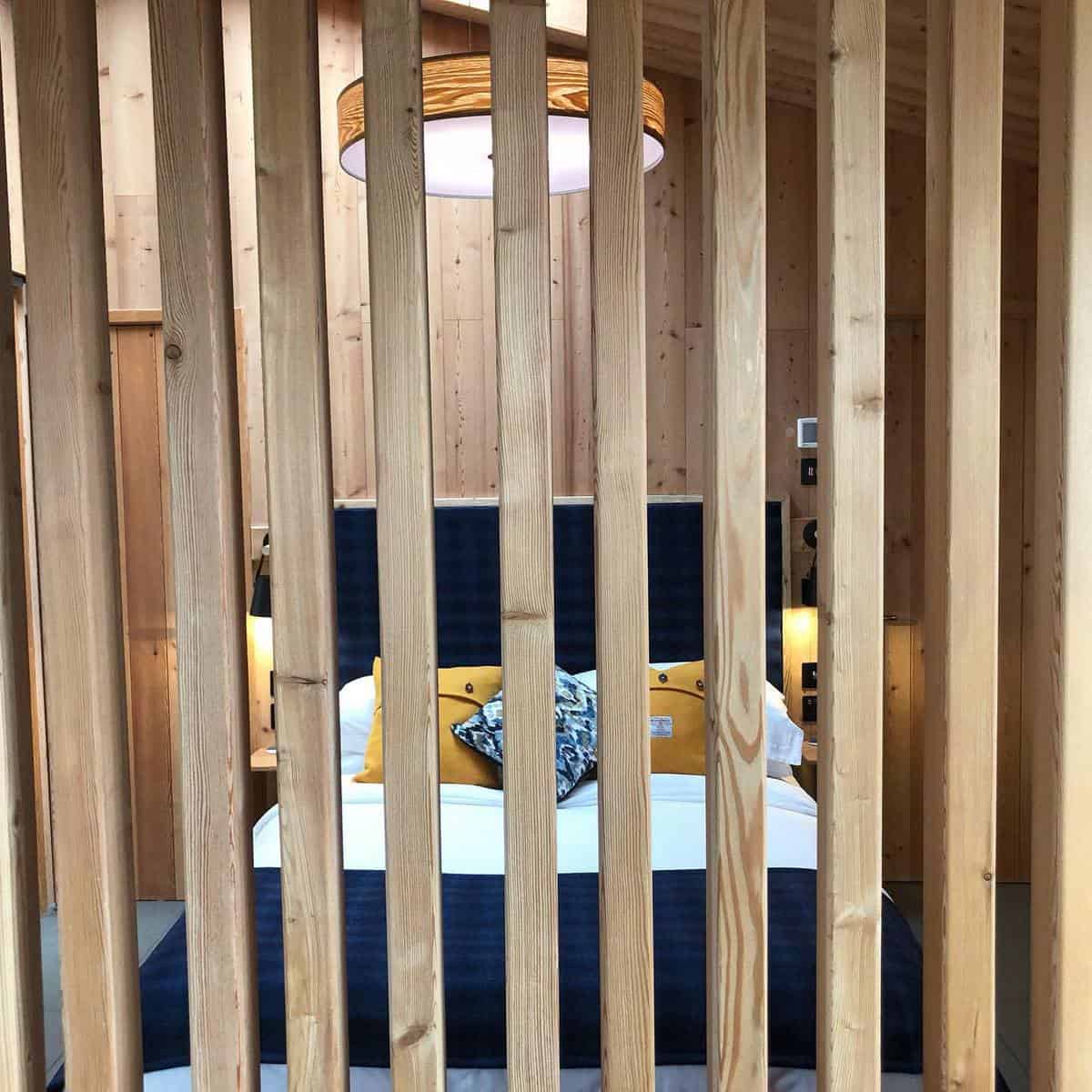 wood panel wall divider bedroom 