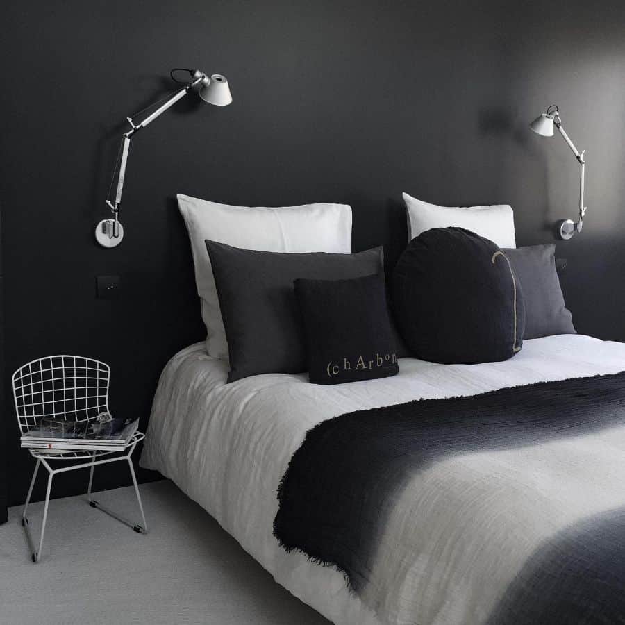 black bedroom white chair