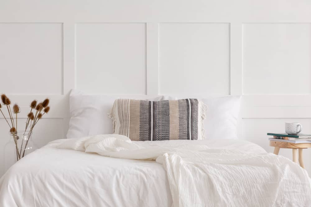 simple white boho bedroom