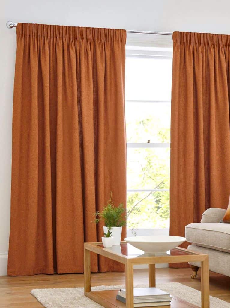 earthy color curtains contemporary living room
