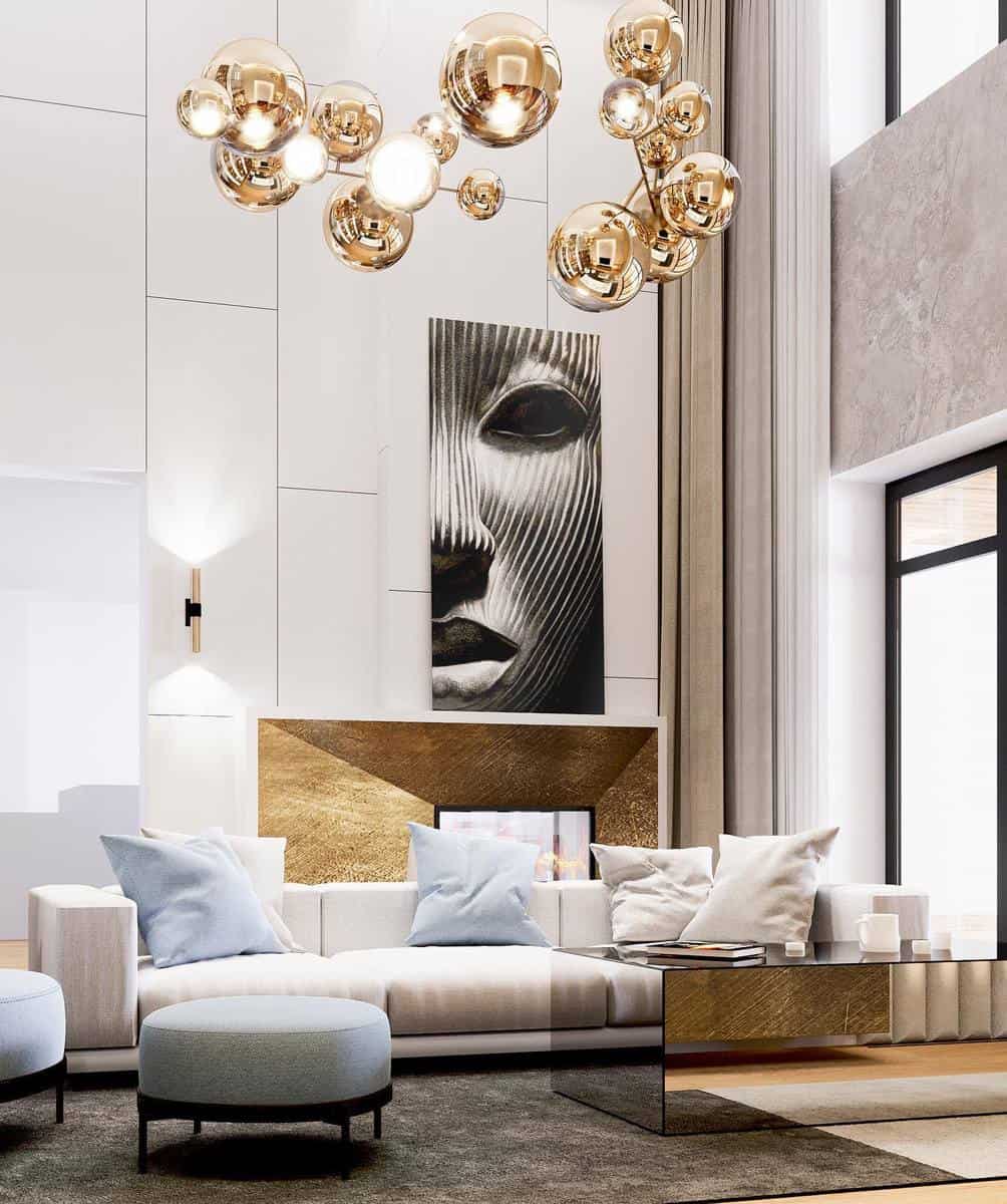 luxury living room sputnik chandelier