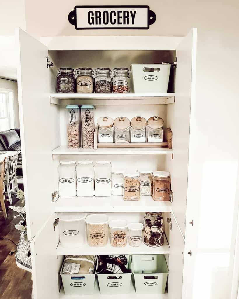 well organized kitchen pantry 