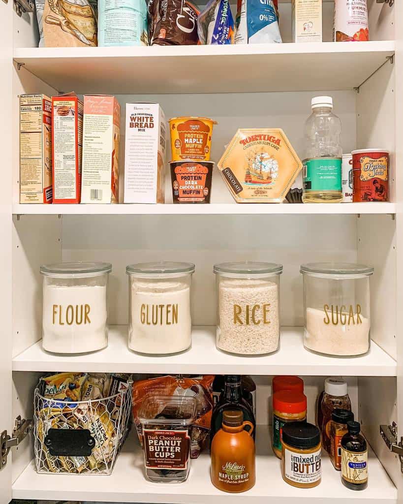 well organized kitchen cabinet pantry 