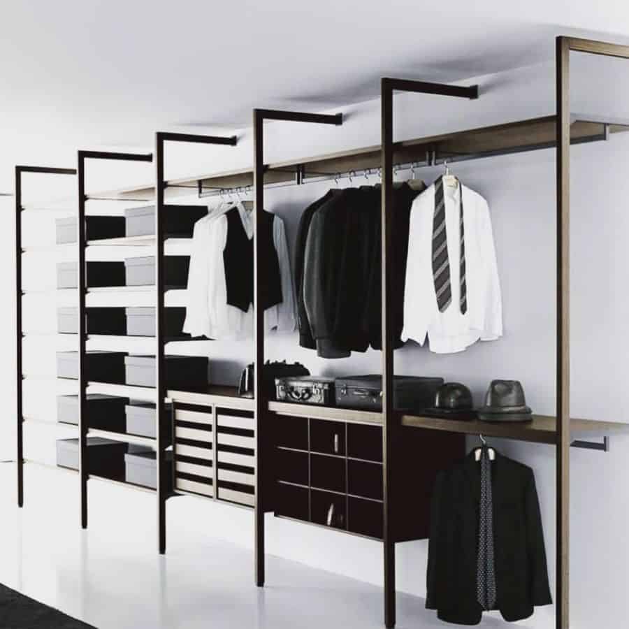 modern black bedroom closet 