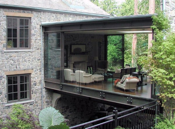 luxury modern sunroom steel large glass windows