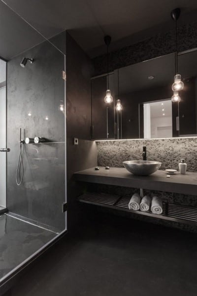 luxury black modern bathroom