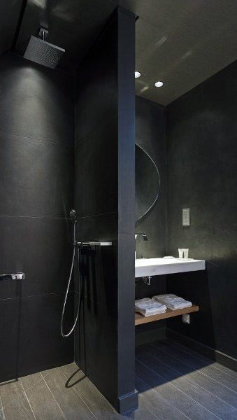 gray shower modern bathroom 