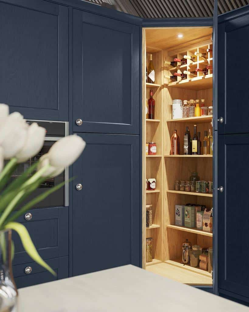 corner blue small pantry