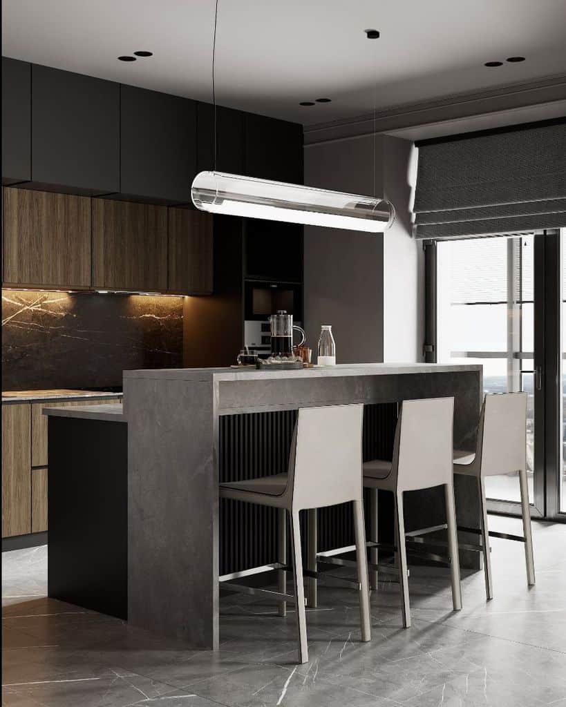 gray countertop modern kitchen 