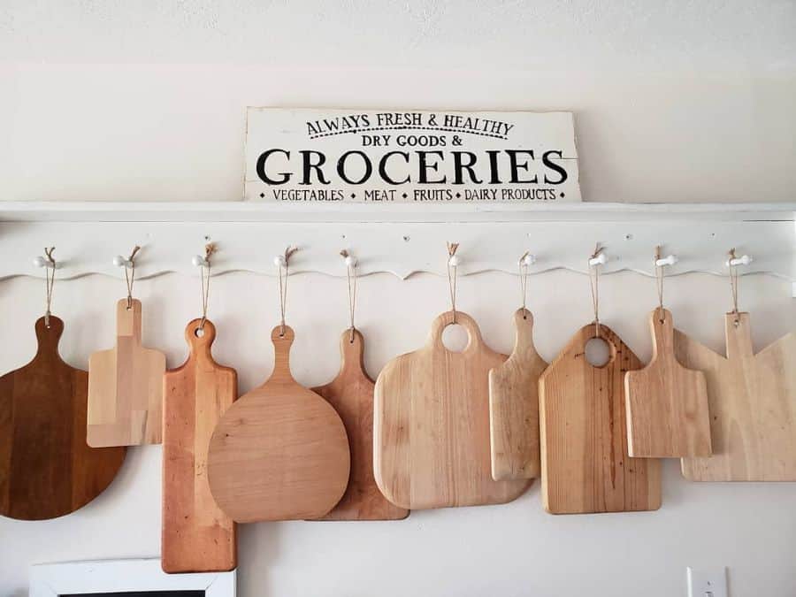 hanging cutting boards kitchen display 
