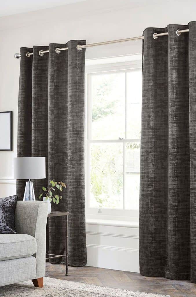 dark gray curtains living room 