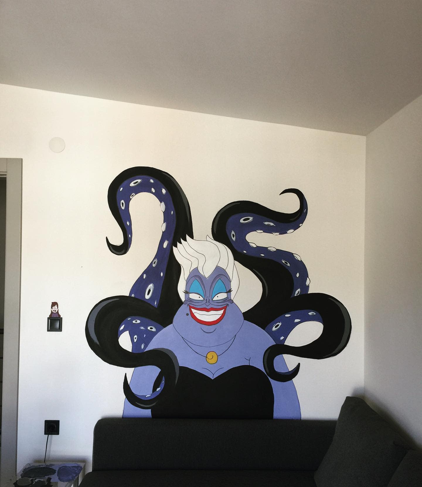 ursula from the little mermaid painted on wall 