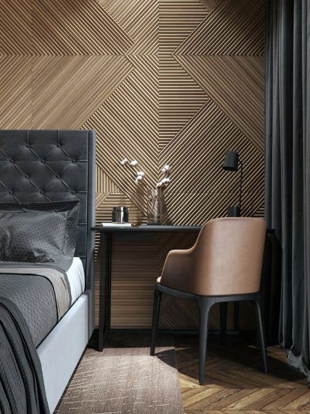 Design Ideas Textured Wall Wood Bedroom