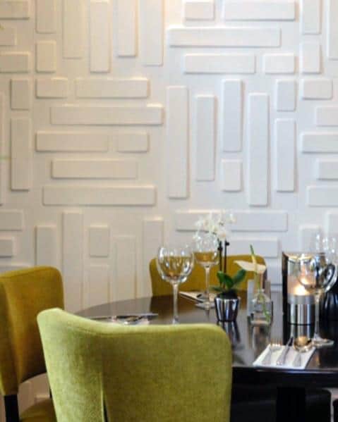 Dining Room White Luxury Textured Wall