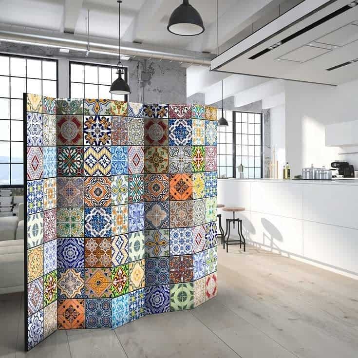 colorful mosaic tile wall divider
