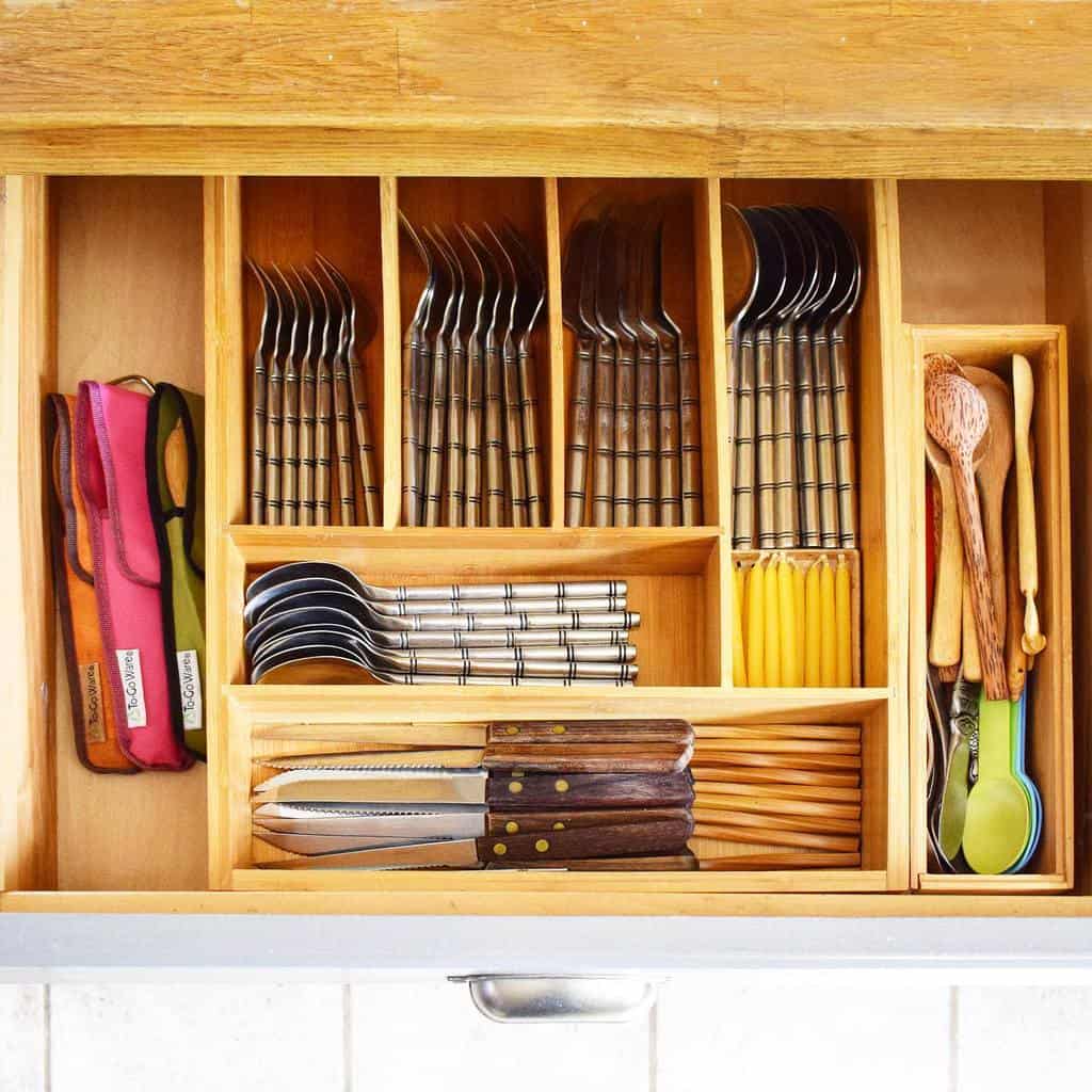 wood divider kitchen drawer