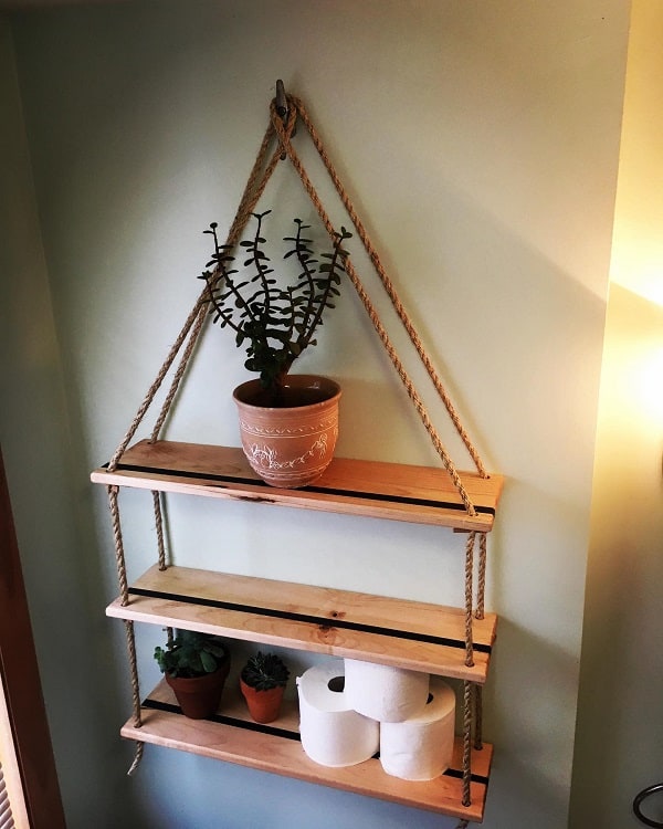 hanging shelving with pot plant
