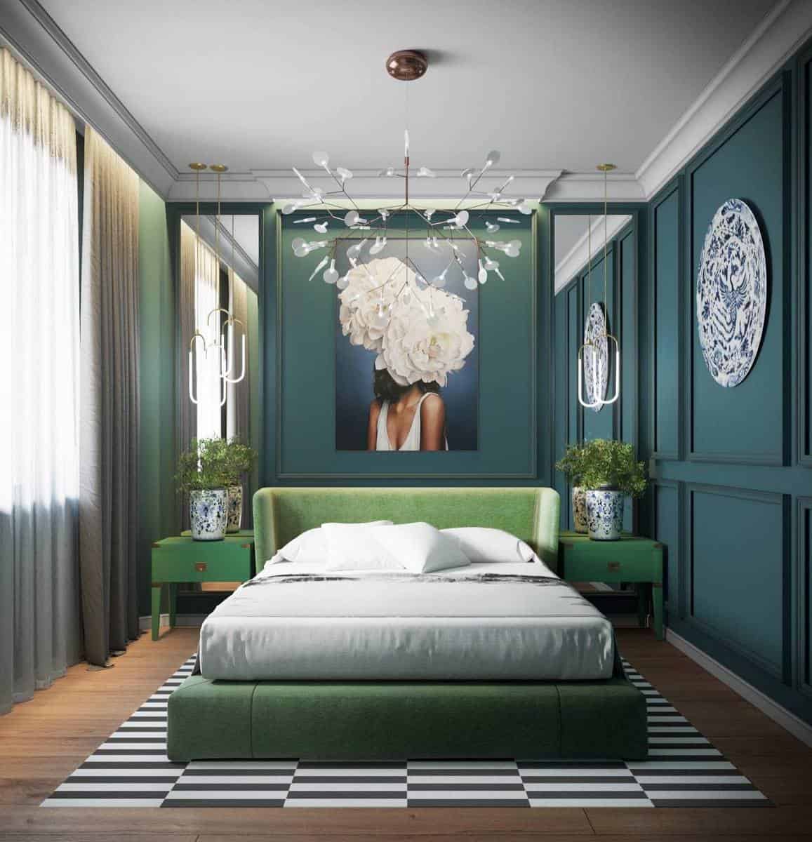 textured green wall platform bed china vases luxury 