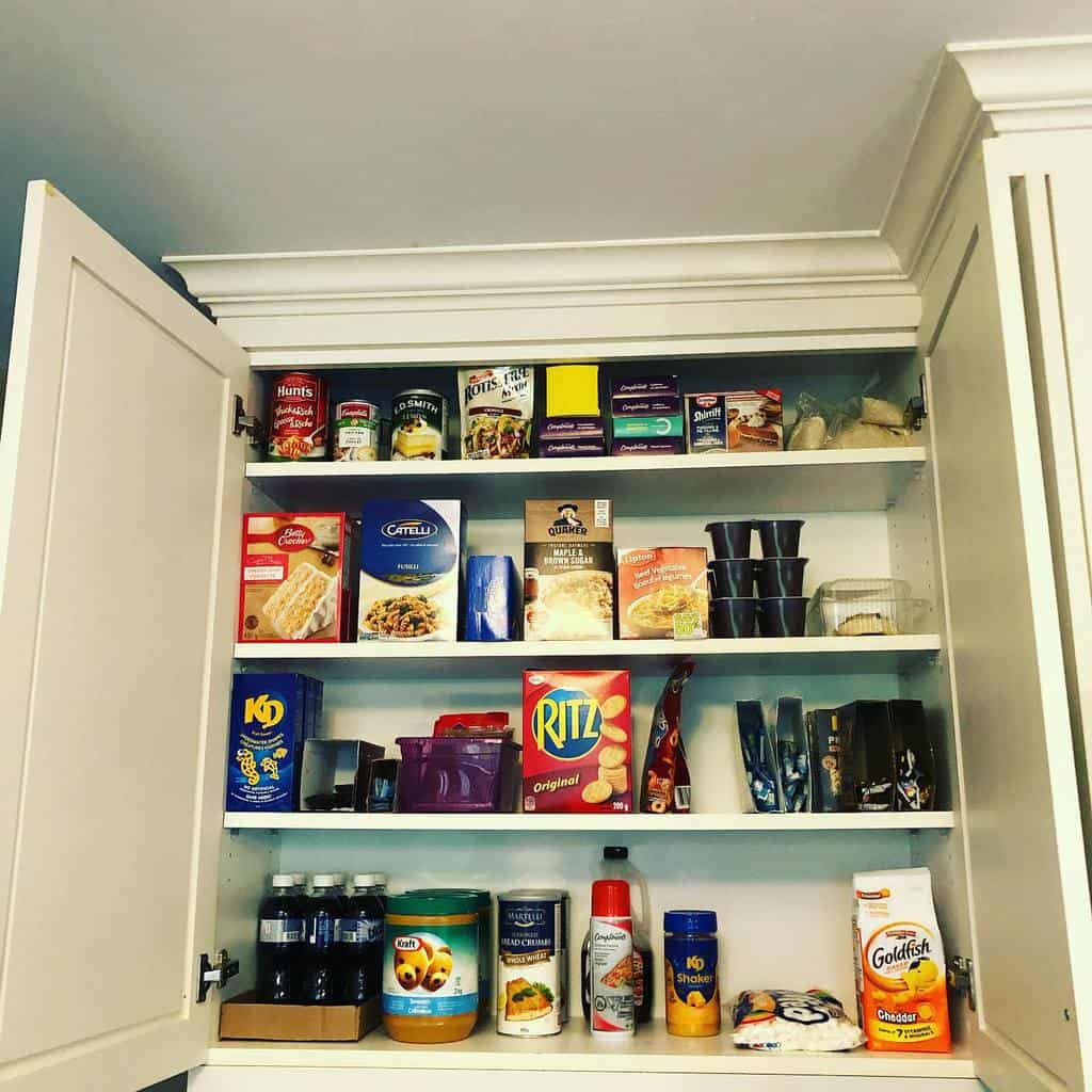 built-in food storage kitchen cupboard