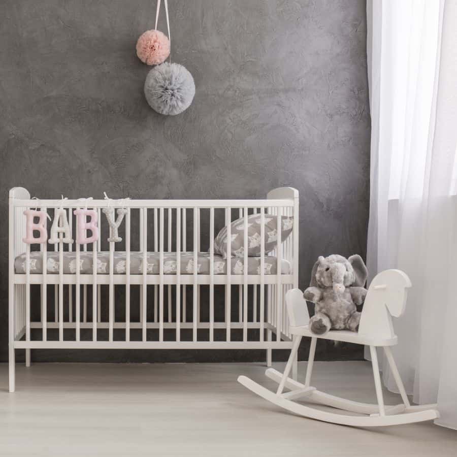 grey colored baby room