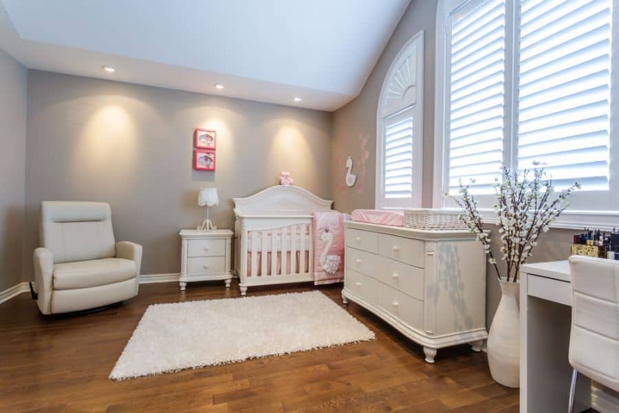 modern baby girl's room
