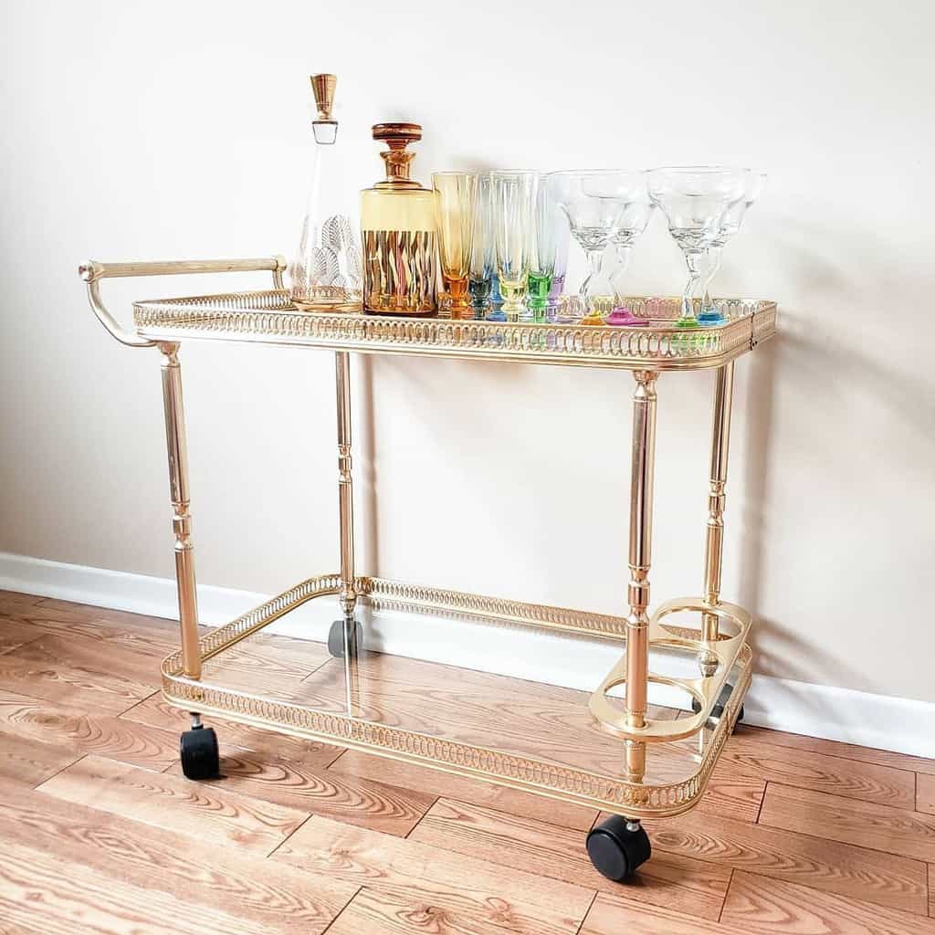 elegant gold bar cart