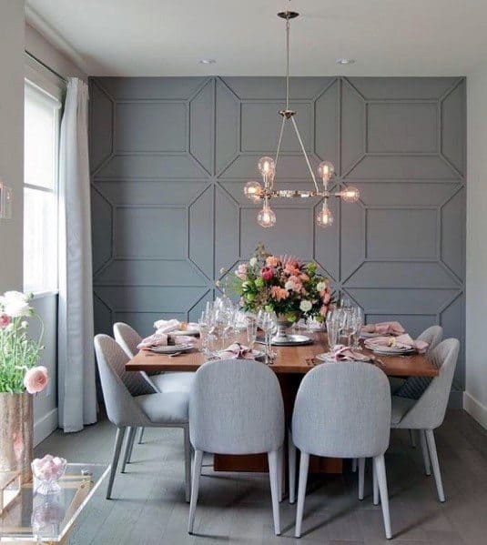 Grey Dining Room Ideas For Textured Wall Interior