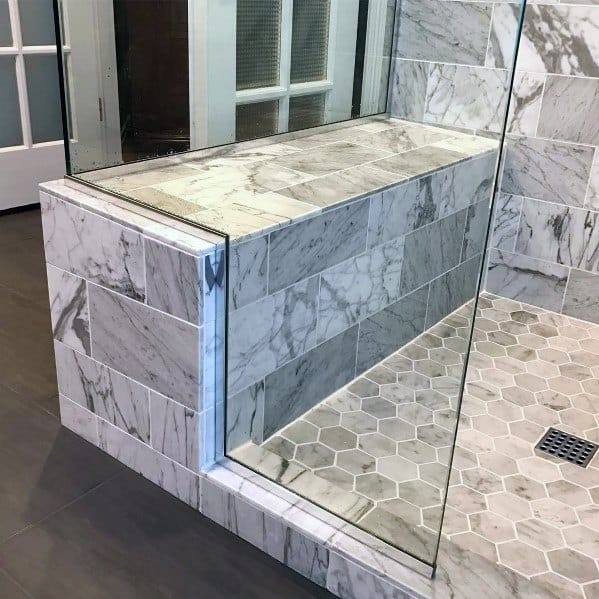 tiled shower bench 