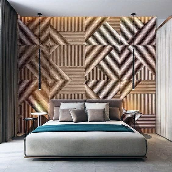 Home Ideas Textured Wall Wooden Bedroom