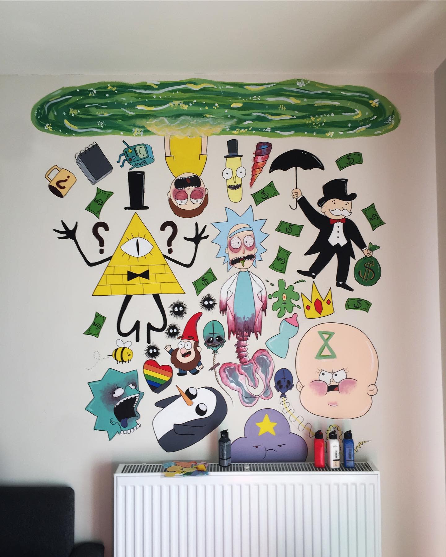 cartoon character inspired wall art