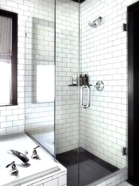 black and white small shower ideas