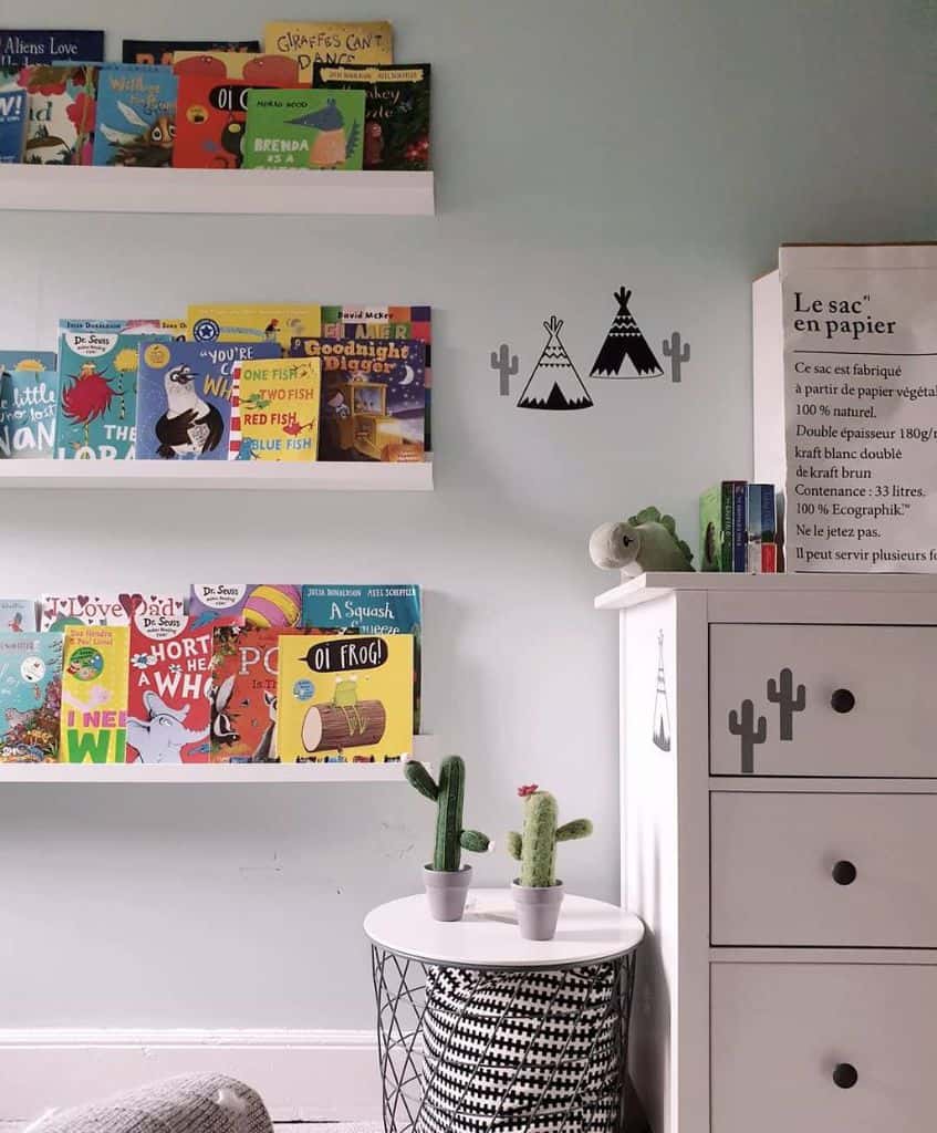 kids room wall book shelf 