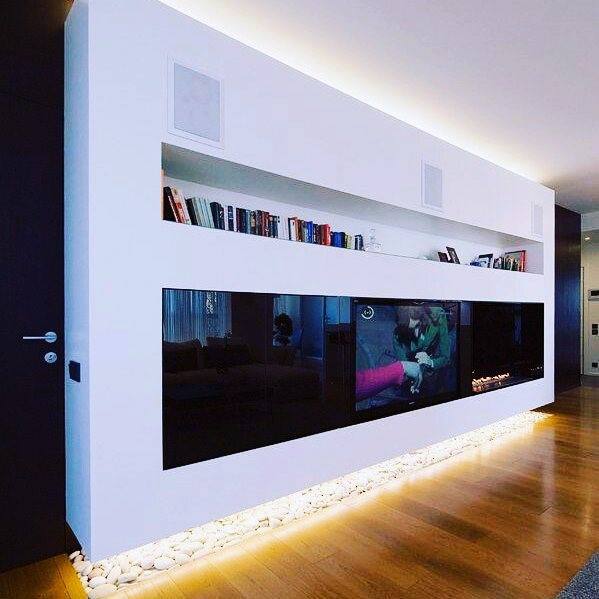 Led Lighting Amazing Television Wall Interior Design