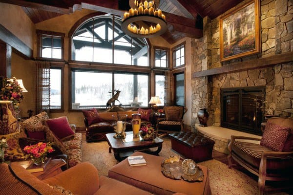 elegant living room fireplace 