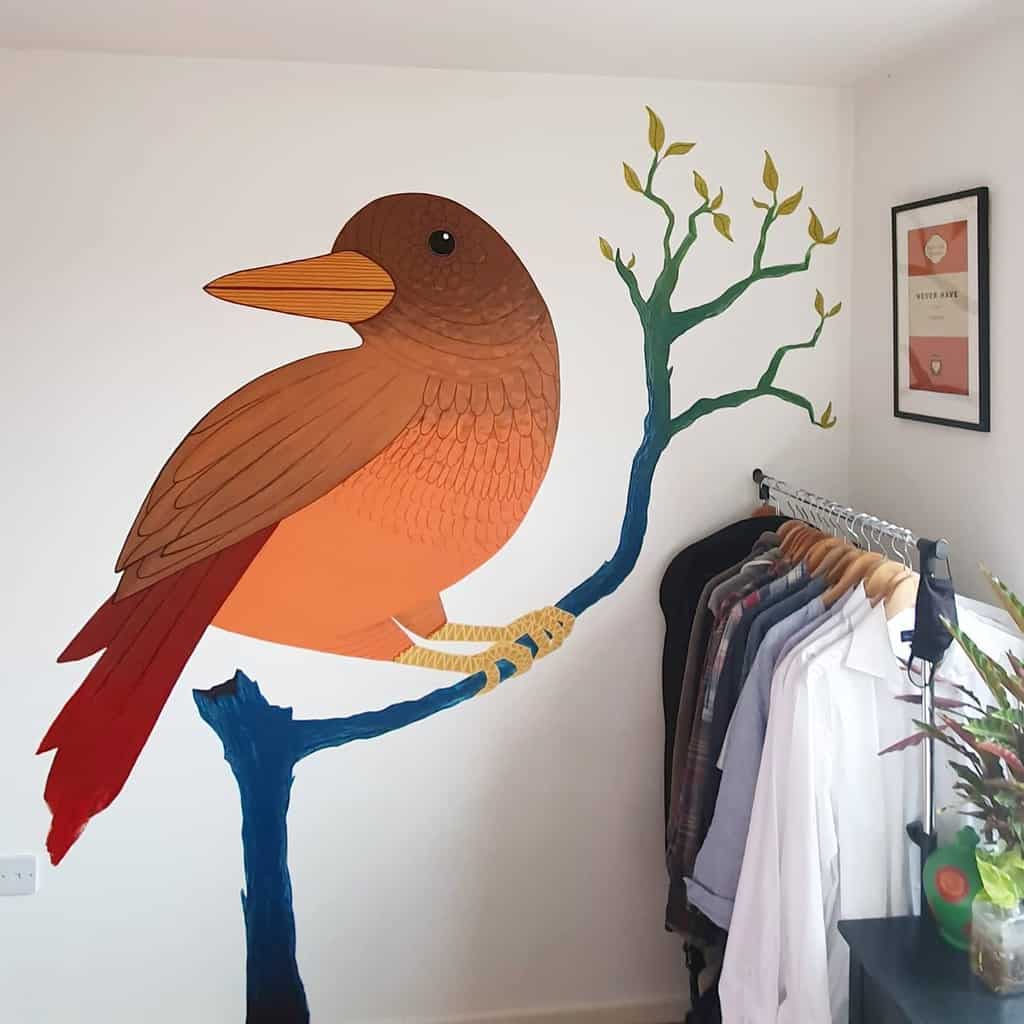large bird wall mural bedroom 