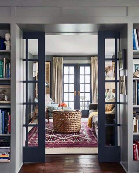 Navy Blue Glass Ideas For Home Pocket Door