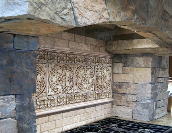ornate tile backsplash