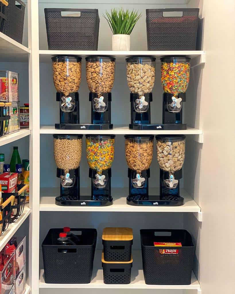 smart cereal oragnization in kitchen pantry 