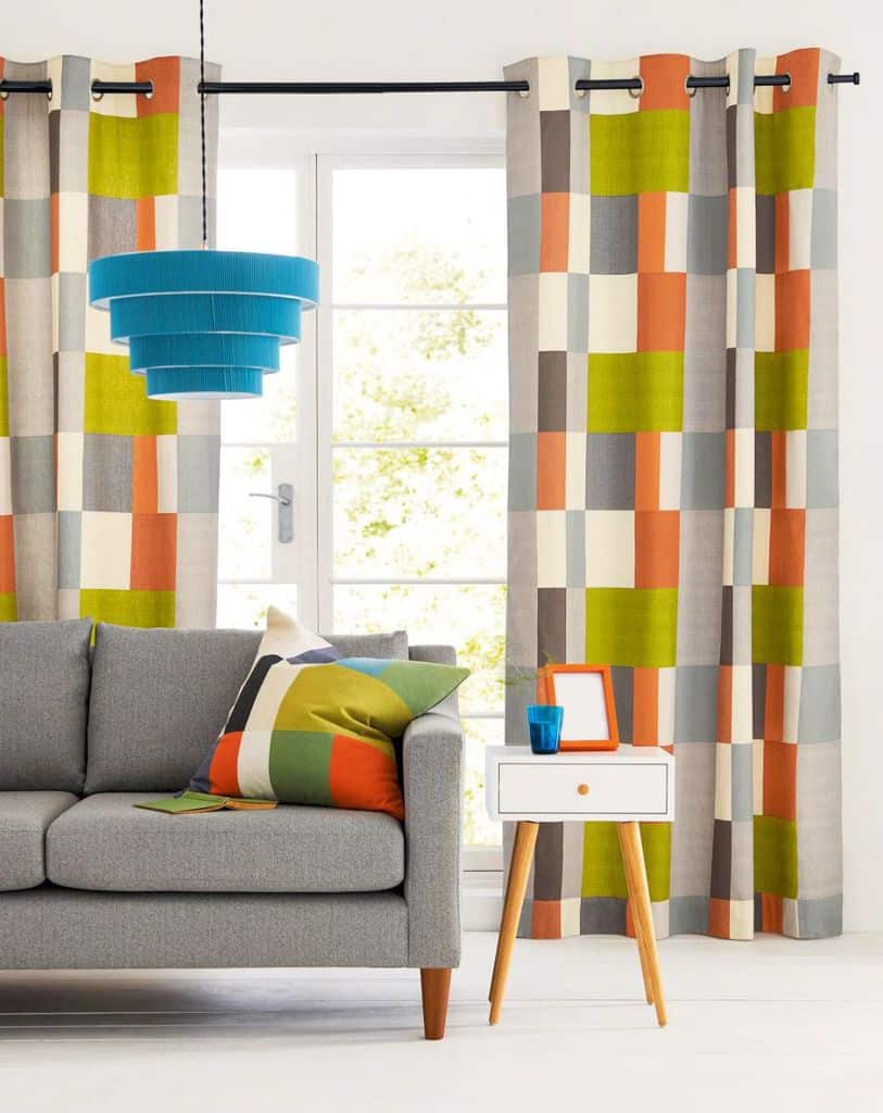 colorful pattern living room curtains 