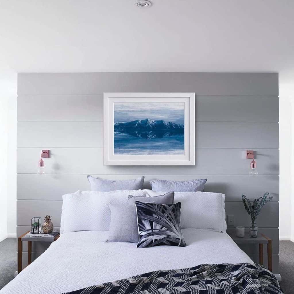 gray bedroom arctic wall art