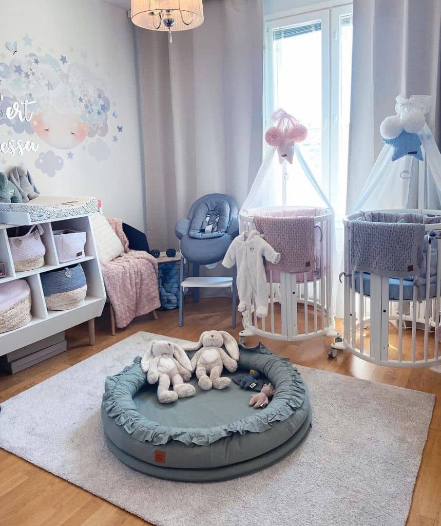 simple his and her baby room