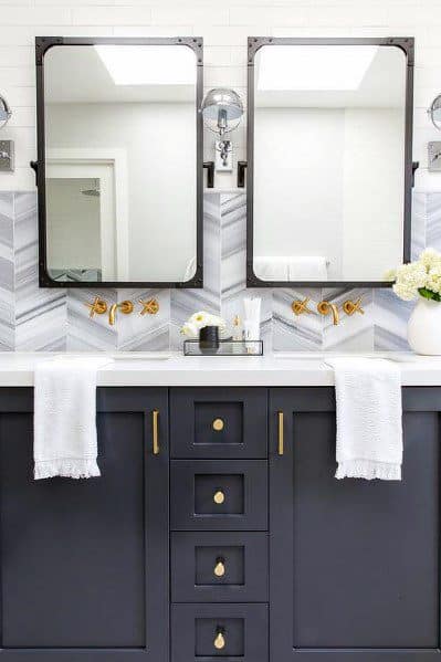 grey cabinets double vanity